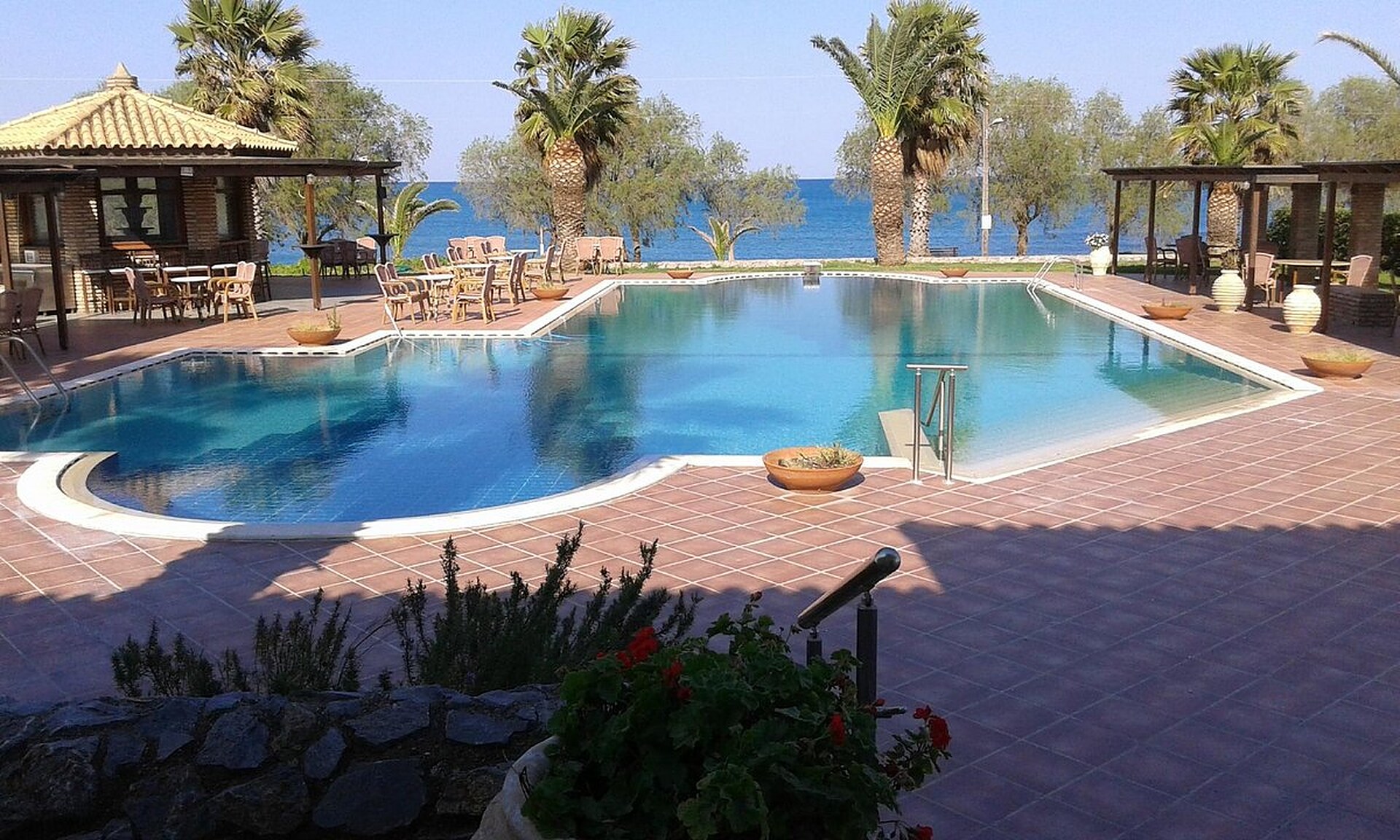 Aerial view of Messina Oasis Hotel by the sea in Kalo Nero